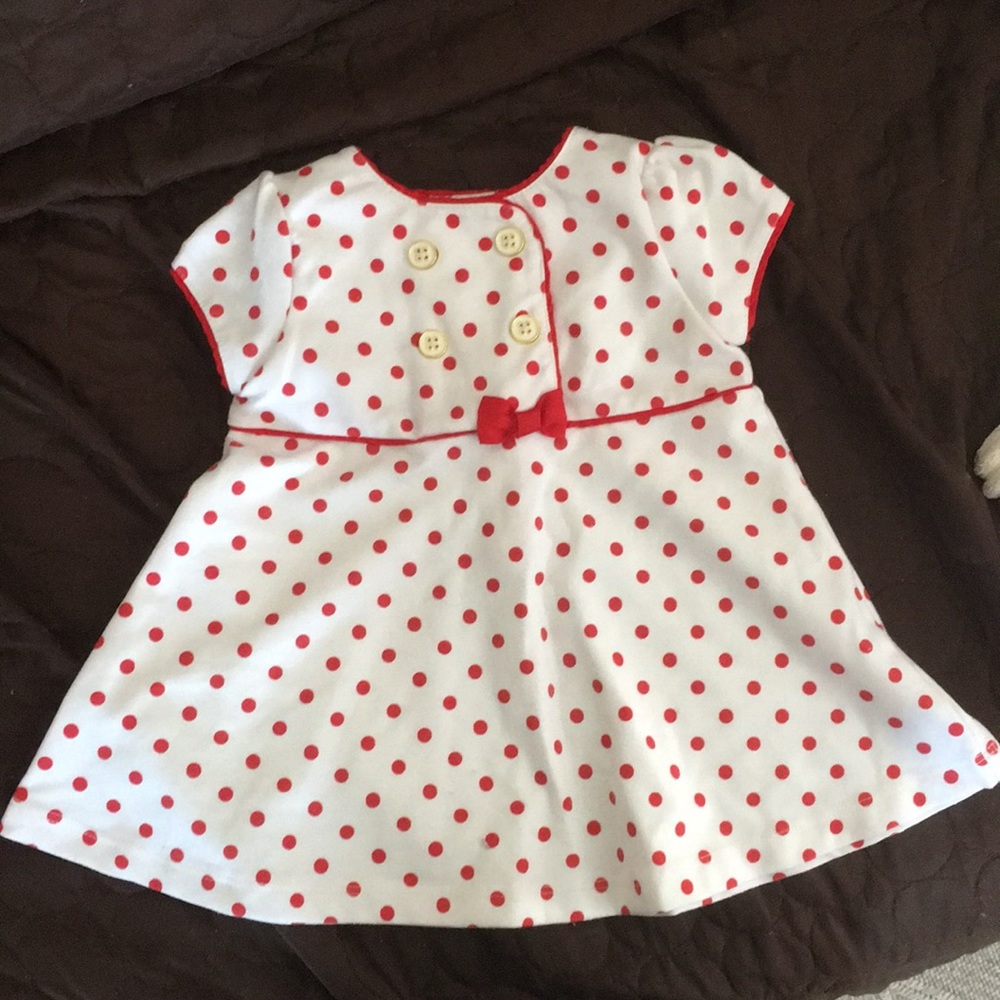 Little Me 18M retro red polka dot dress